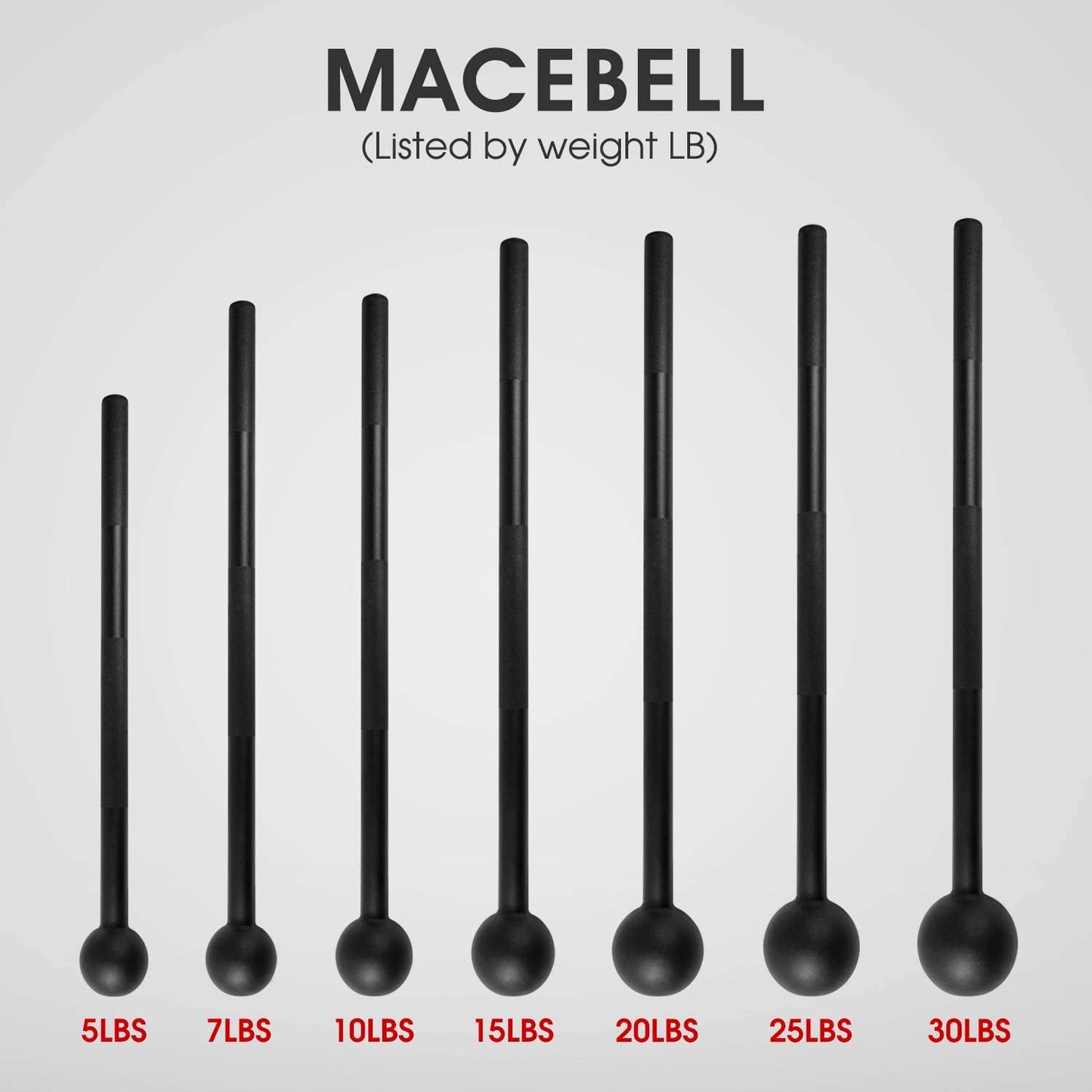 Steel Mace Bell for Comprehensive Strength Training - Enhance Full-Body Workouts, Muscle Development, Shoulder Stability, Grip Strength, and Forearm Rehabilitation in Weights of 5 to 30 lbs for Both Men and Women